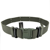 Khaki Outdoor Belt with Perforated Iron Hook - Lockable Buckle